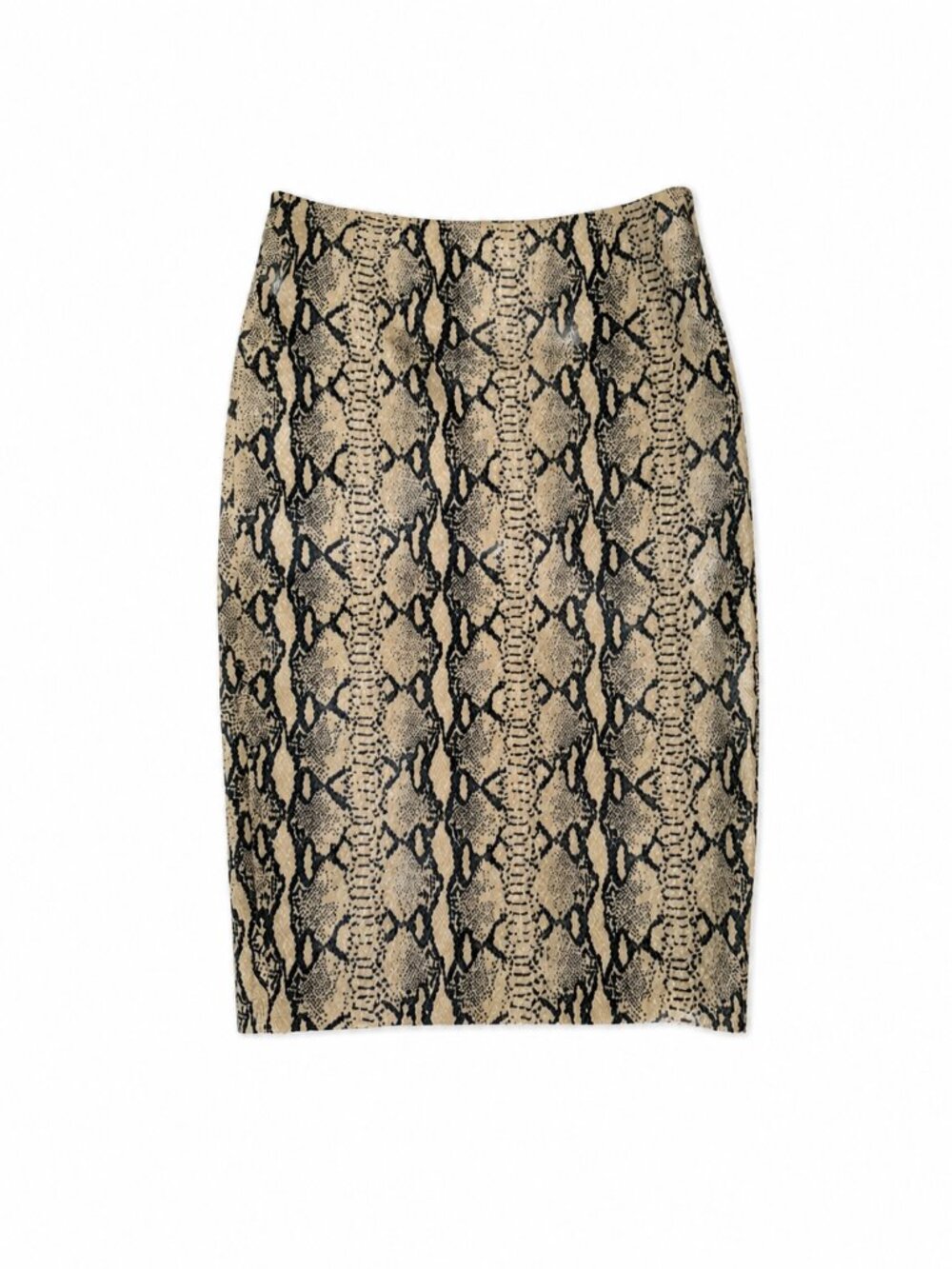 Frenchi Genuine Leather Snakeskin Print Pencil Skirt – Size 3 (Fits like Small)